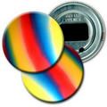 2 1/4" Diameter Round PVC Bottle Opener w/ 3D Lenticular Images - Red/Yellow/Blue (Blank)